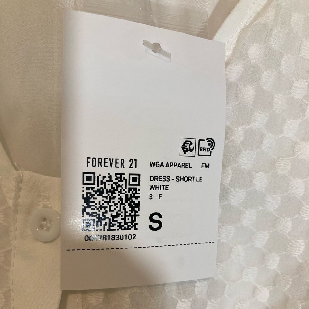 White Button-Down Women's Dress, Forever 21, NWT, size small - Picture 2 of 3